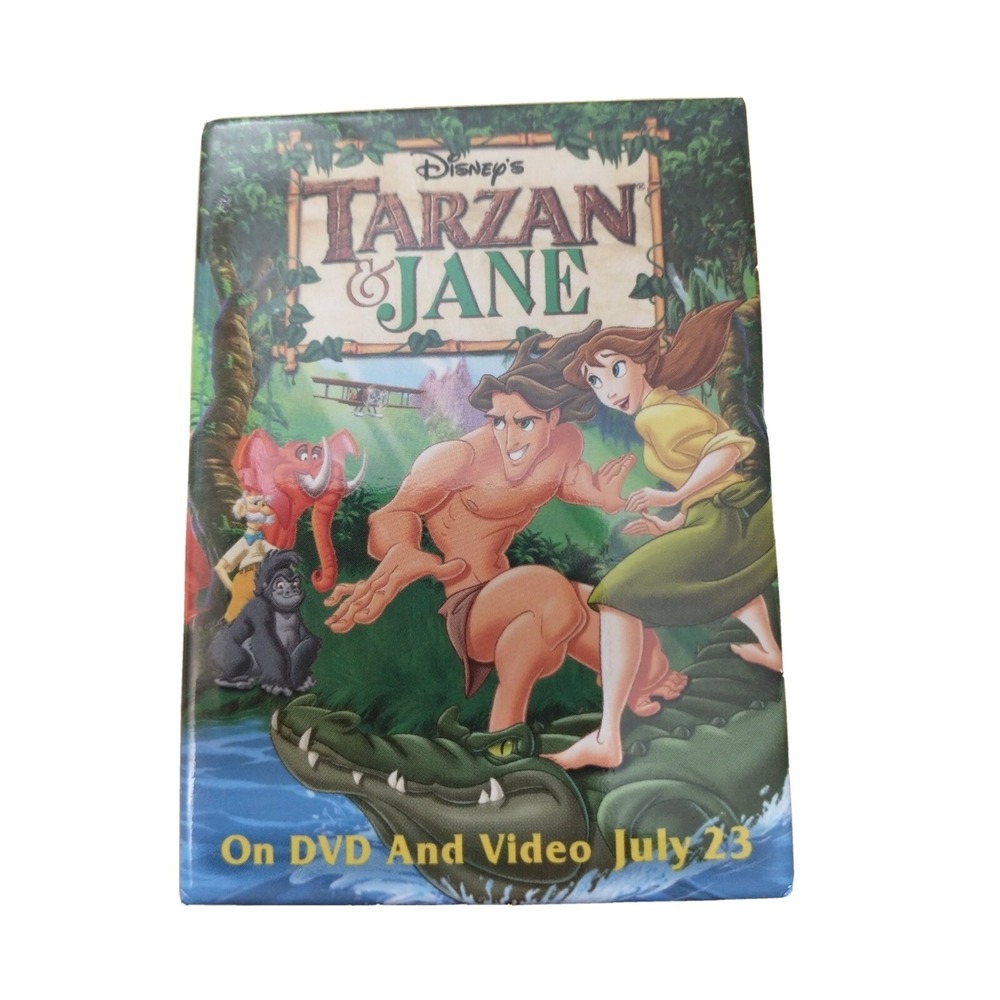 Walt Disney Tarzan & Jane DVD Promo Movie Badge Button Pin Pinback